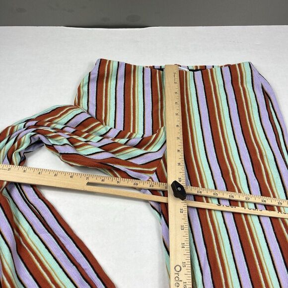 Urban Outfitters Pants Rainbow Stripe Wide Leg Lounge High Waist Festival Small - Picture 6 of 12